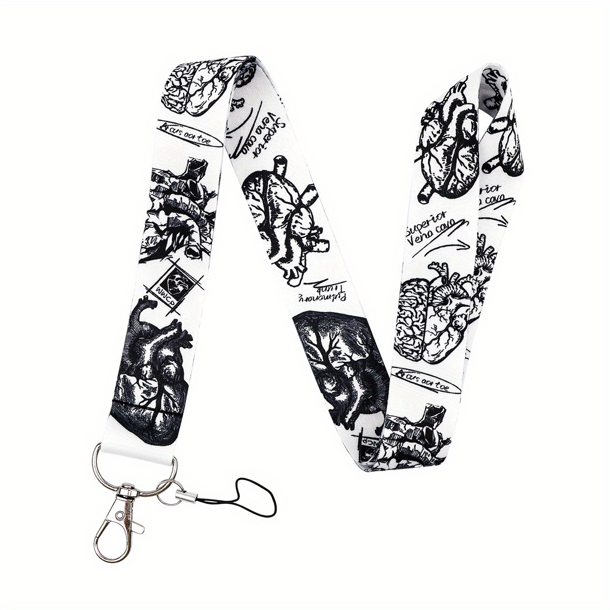 Image of 1pc Heart Neck Strap Lanyard For Keys Id Card Keychain Phone Straps Usb Badge Holder Diy Hang Rope Lanyard