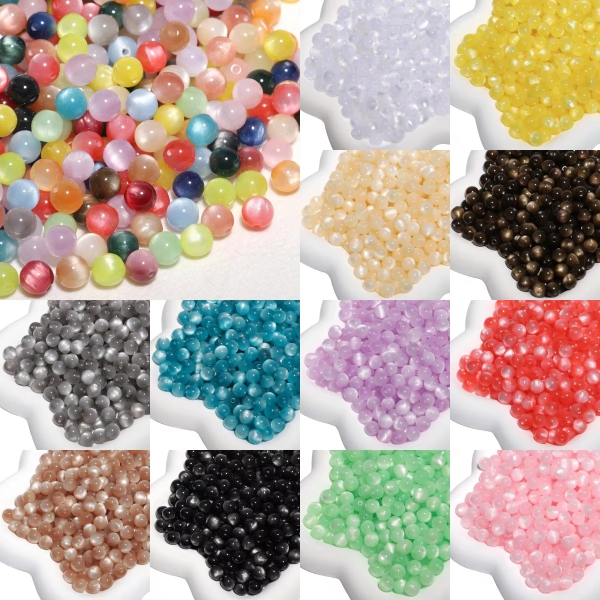 

50pcs 8mm - Round For Making, Bracelet & Necklace Accessories