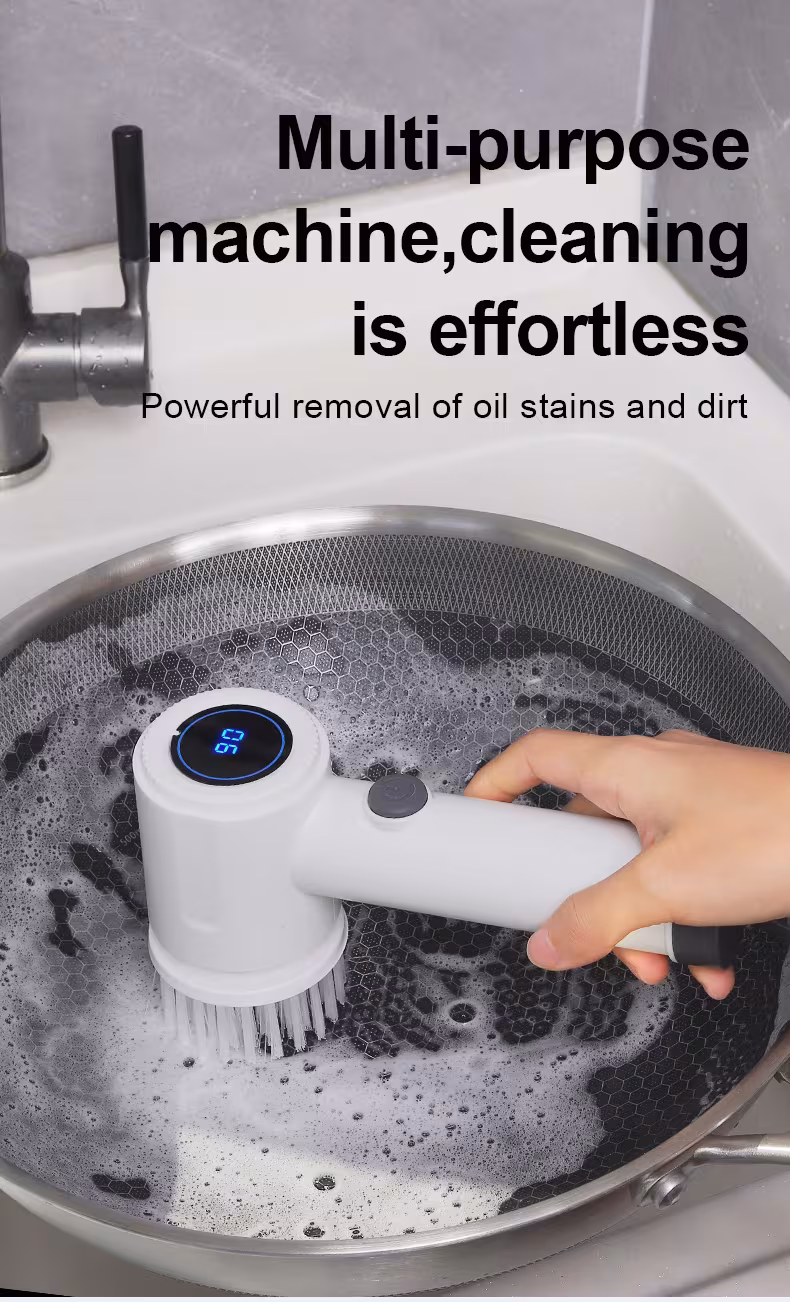 electric spin cleaning brush high speed brush heads kitchen bathroom car use multi functional cleaning tool must have household cleaning essential details 3