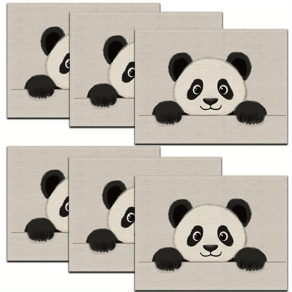 Cute Panda Patterned Placemats For Festive Dining Table Decor_voghion.com