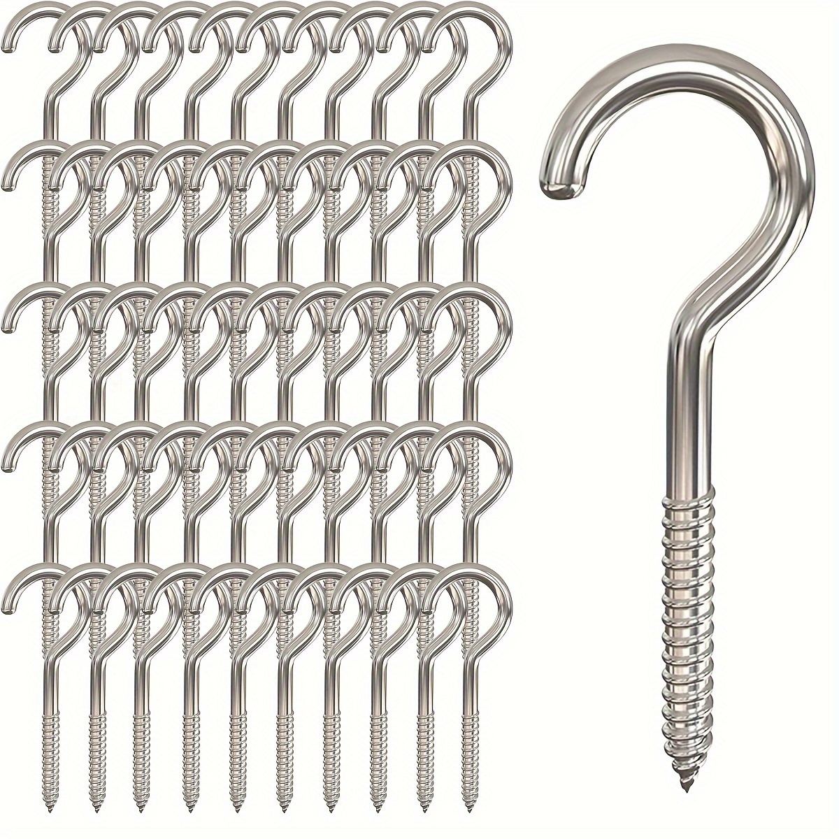 

30pcs Of High- Screw Hooks - Silvery, , Rust-resistant For Jewelry, Crafts, Keys, Hats & Decorations - Weddings, Birthdays, Christmas, Halloween, Easter Celebrations