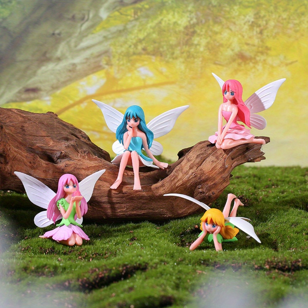 miniature fairy garden decor set whimsical flower elf Temu