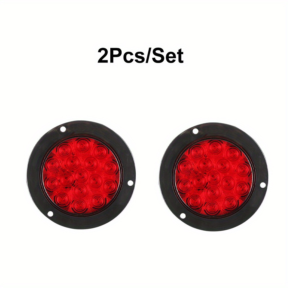 TEMU 2pcs 4" Round Led Lights For - 16 Leds, 12v/24v, Hard Wired Or Socket Powered