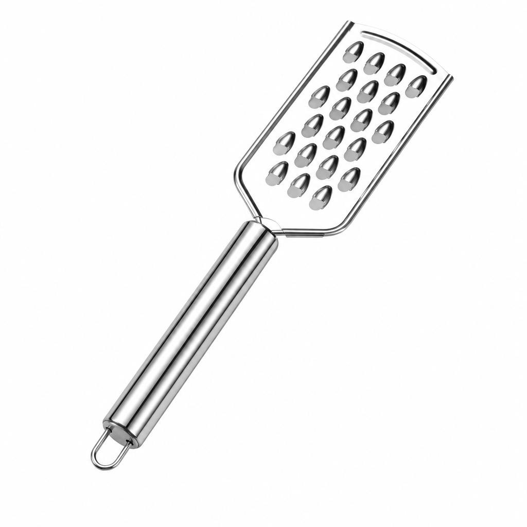 TEMU Stainless Steel Large-hole Grater With Long-handle Peeler, Suitable For Grating Vegetables, Soft Cheeses, Potatoes, Carrots, Etc., A Small