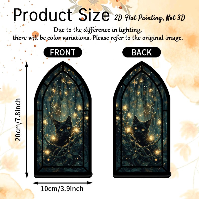 TEMU 2d Glowing Bookend Shelf Decor With Illuminated Forest Bookstore Sign, Black Cat & Flower Accent - Polished Suitable For Book Lovers Gift,