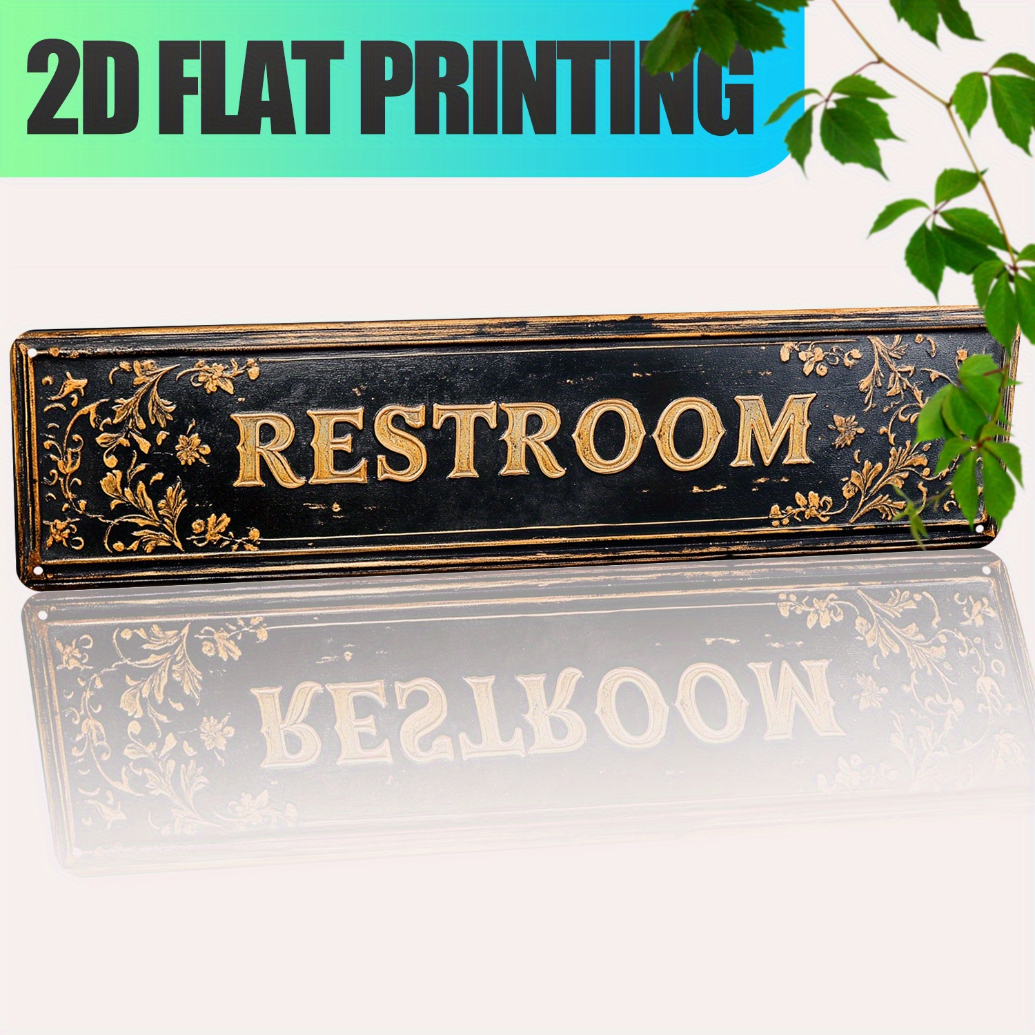 

'restroom' Aluminum , 16x4 - Metal Decor For , , & - , -to-, Uv Printed - Christmas , For Decor