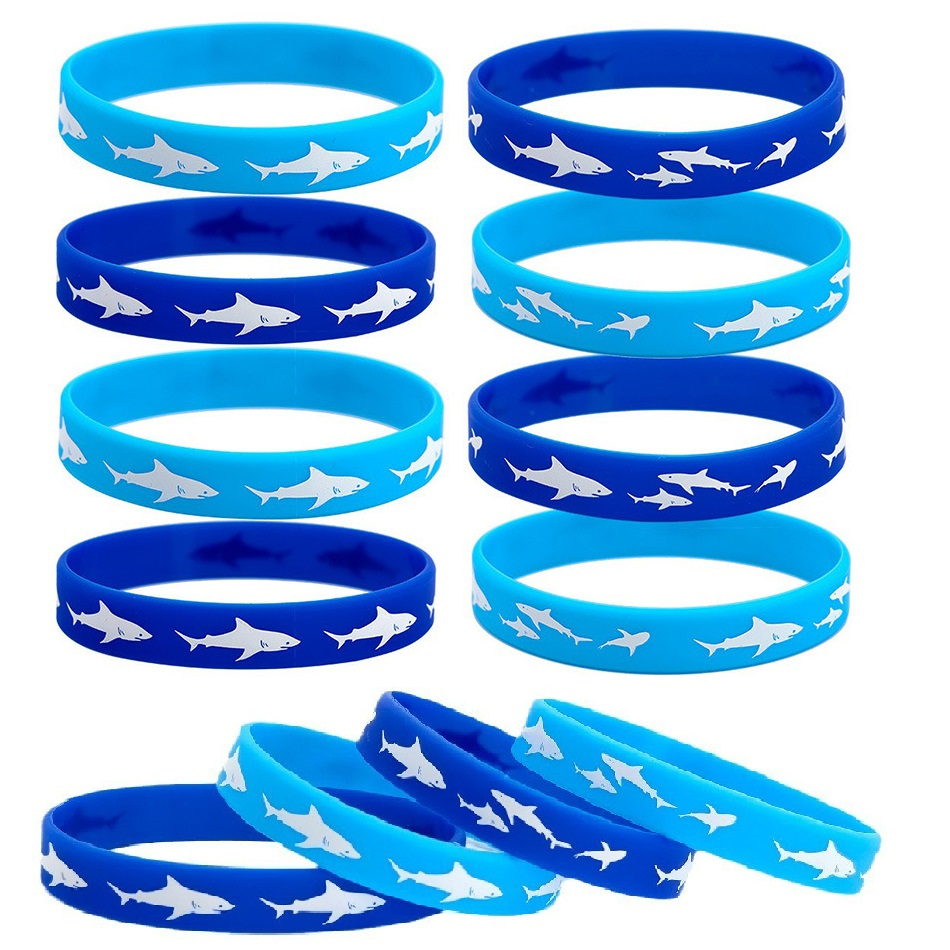 

12-pack Silicone Wristbands - Hawaiian Theme Non-electric Party Favors For Birthdays & Celebrations, Universal Holiday Sea Creature Beach Jewelry Gifts