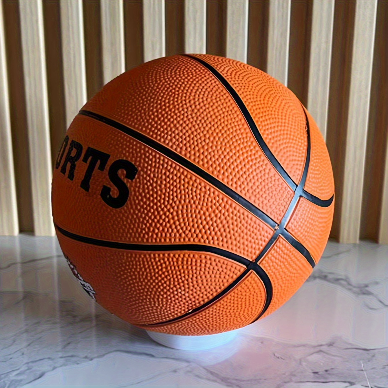 Size 3/5/7 Brown Rubber Rotating Basketball - High Elasticity with Sports Logo & Badge, Perfect Gift for Teens & Adults (Teacher's Day, Mother's Day, Father's Day, Independence Day, Grandparents' Day), Recreational Ball, Durable Ball