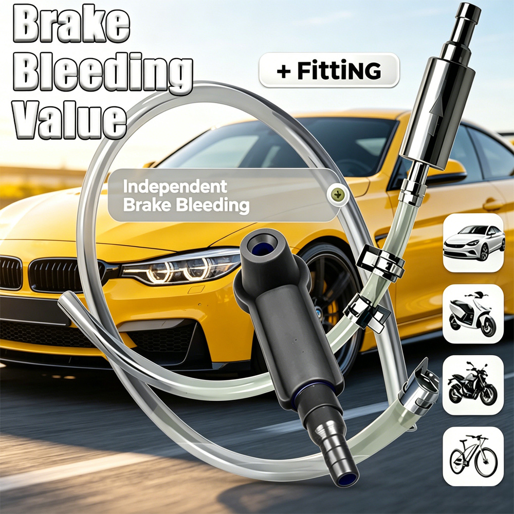 TEMU Brake Bleeder Kit With Air Valve, One-person Operated Brake Bleeding Tool, Suitable For Cars, Motorcycles, And Bicycles, Universal Brake Fluid