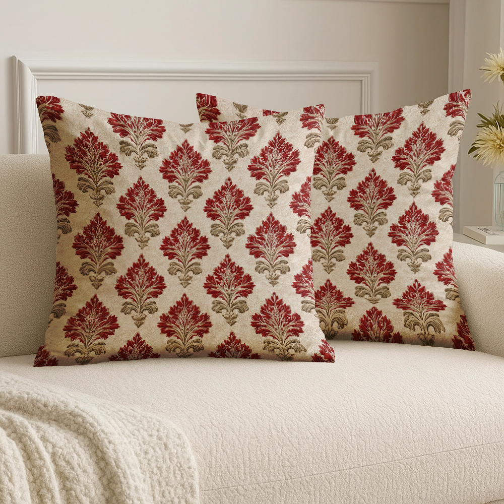 TEMU Juego de 2 fundas de almohada de terciopelo con estampado en y , para decoración del hogar, aptas para sala, dormitorio, patio. Estampado a una