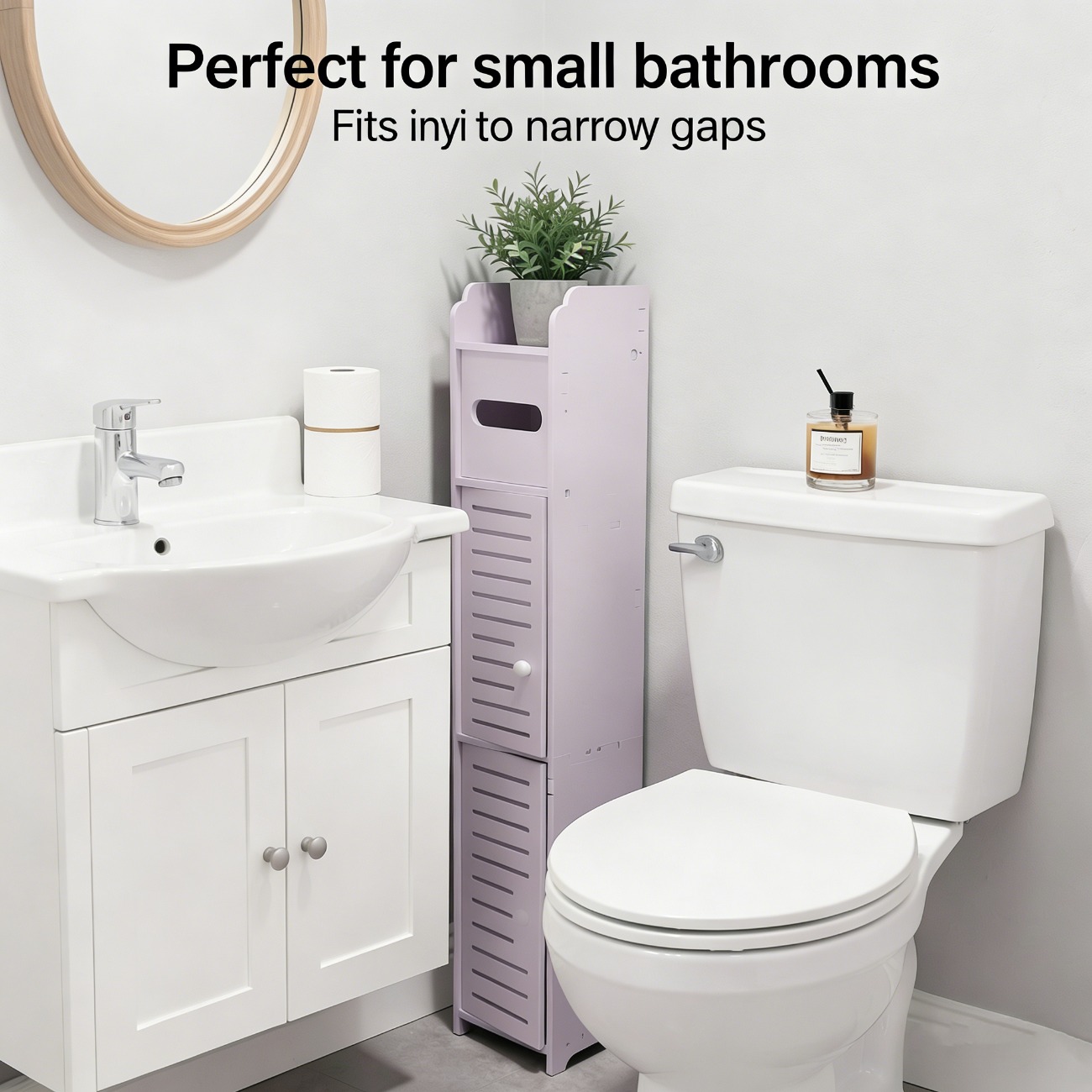 item picture white multifunctional bathroom cabinet 23 23 inches high with drawer shelf tissue space resin material   small space modern bathroom storage solution suitable for use in 10 different  