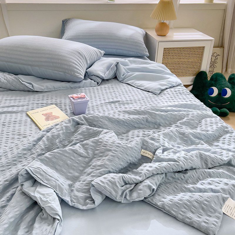 Image of Cooling Fiber Lightweight Summer Blanket Comforter, Breathable Machine Washable Thin Quilt In Sizes