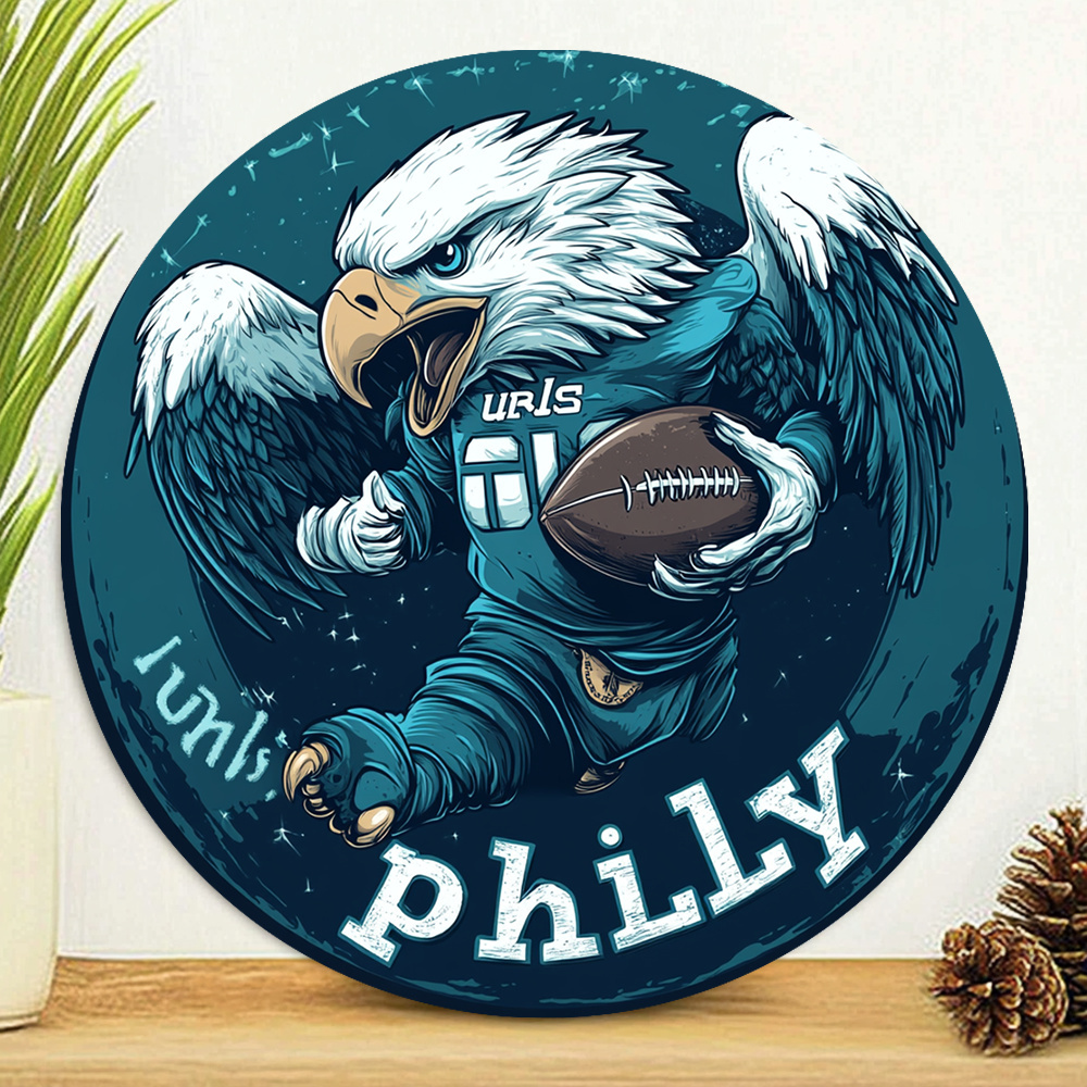 

Room Decor 1pc Sports Eagle Aluminum Sign, 7.8" Diameter - Round Wall Decor For Home, Bar, Garage, Cafe, Garden - Indoor/outdoor Use, Ideal Holiday Gift