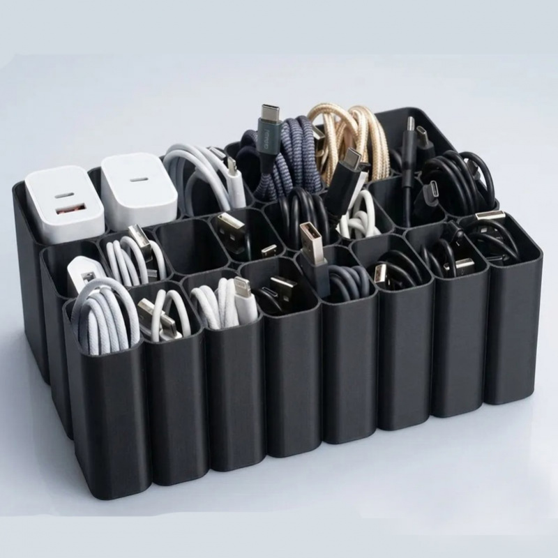 item picture 11 22 grid heavy duty usb cable storage box tray desktop cable organizer plastic material essential electronic accessory organizer suitable for home and office desktop drawer style cable organizer a practical little tool for home storage