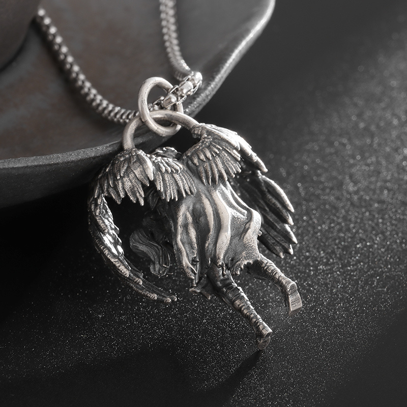 Redemption Angel Necklace with Gothic Wing Pendant