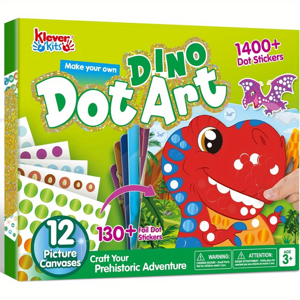 TEMU Gift For Her/him Syncfun Dot Art Set For Children, Mess-free Stickers, Crafting Kits, Creative Fun, Travel Toy, Birthday Presents For Boys And