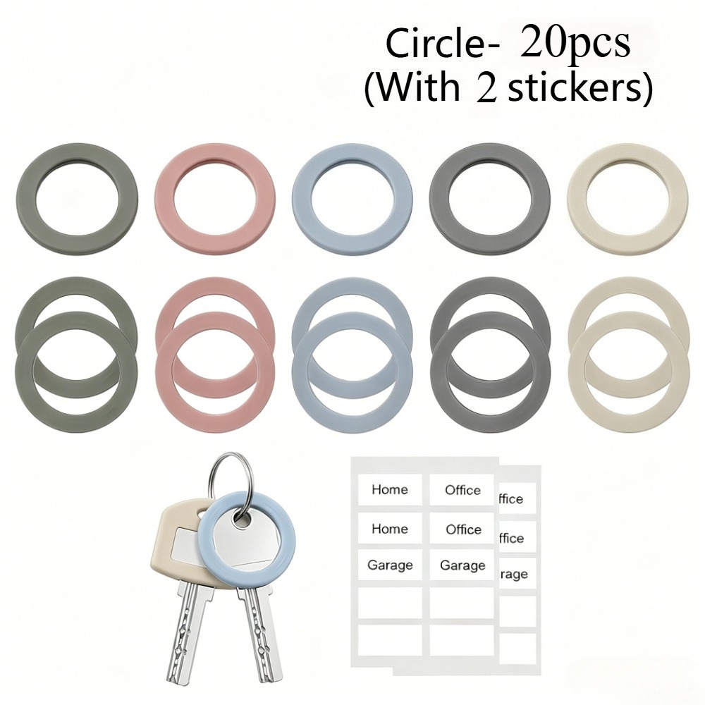 TEMU 20 pezzi Copritasti per chiavi in silicone con etichette portachiavi - Codificati a colori per chiavi , ufficio, casa, Coperture protettive per