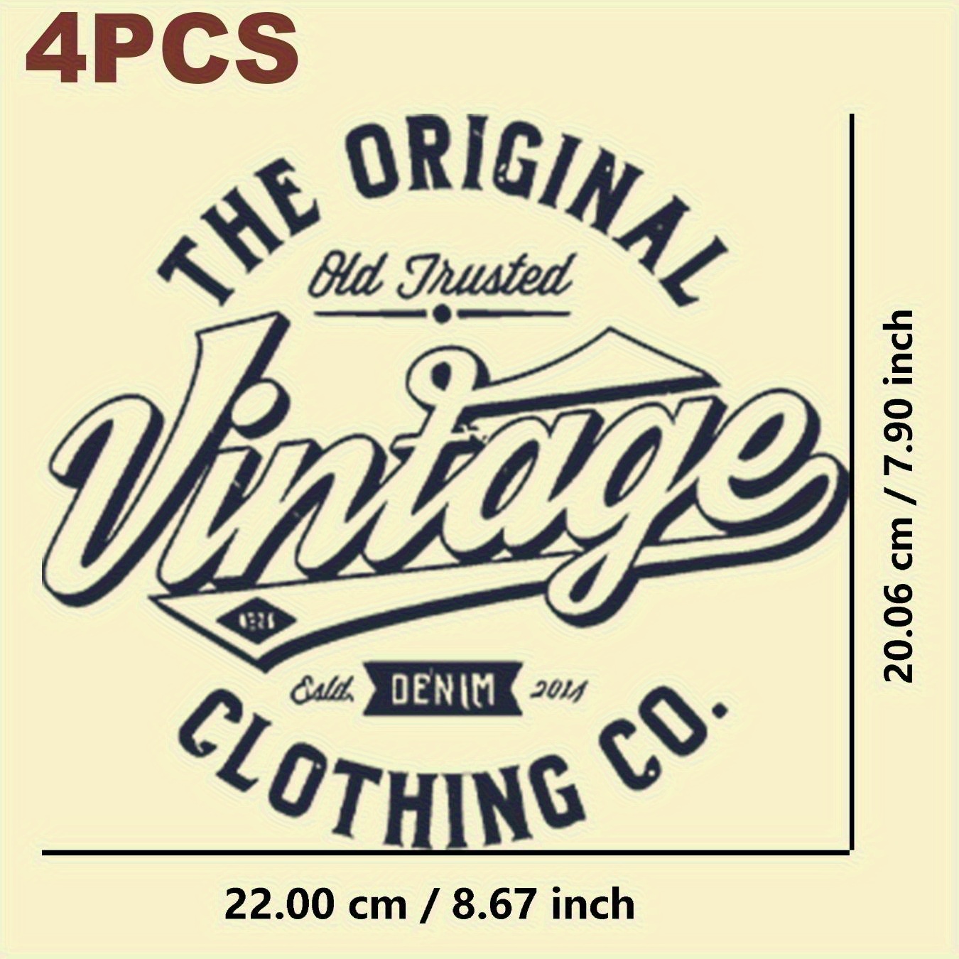 TEMU Un ensemble de 4 autocollants de marine - Stickers de transfert thermique adaptés aux t-shirts, jeans, vêtements, sacs en toile, sacs à dos,
