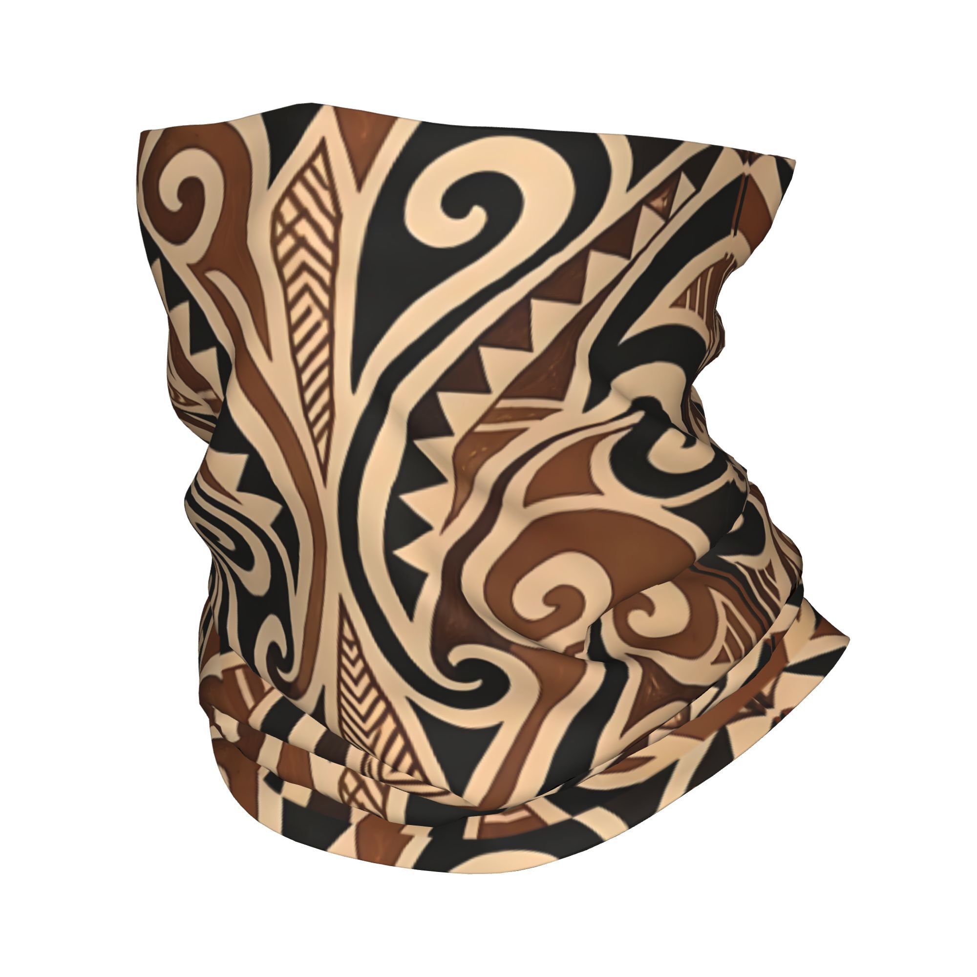 TEMU 2d Print Design Maori Abalone Koru Flower Wrap Scarf Cycling Men And Women Breathable Headwear For Fishing
