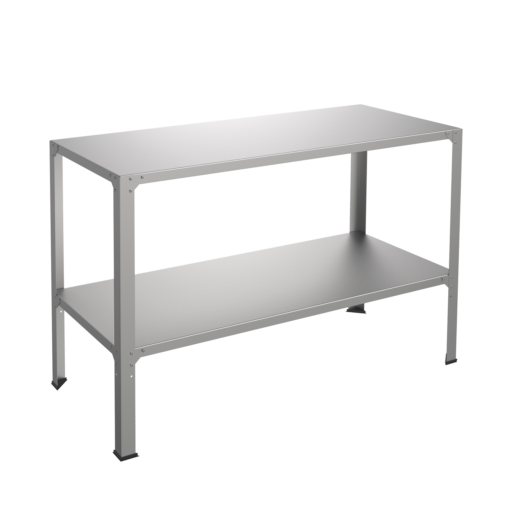 E-shop Metallregal, robuste Regalregal mit Stahlrahmen, 2-lagiges Metall-Schraubenregal, verzinktes System, 114 x 50 x 80 cm, Lagerregale