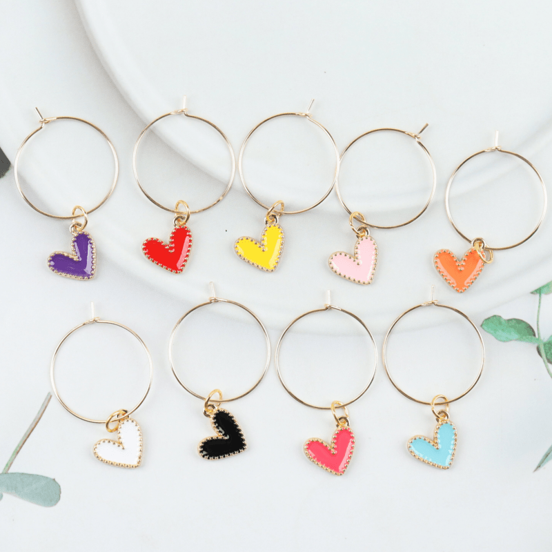 TEMU 9 dijes de vidrio con colgante de , regalos decorativos elegantes para hombres y mujeres - Etiquetas de identificación , champán y cerveza,