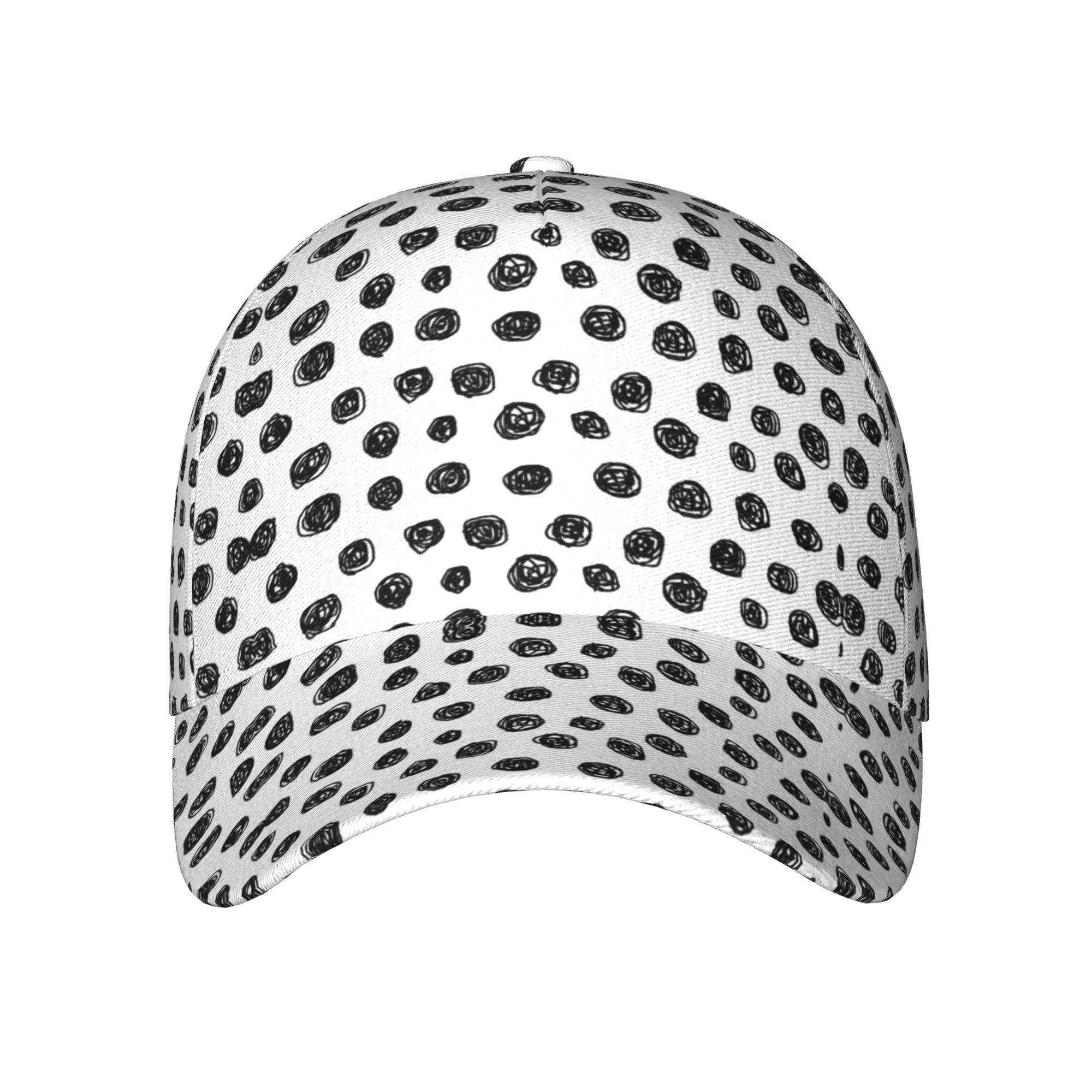 artikel foto 1   retro unisex honkbalpet met krabbelstippen,   &   klep - verstelbare truckerpet, lichtgewicht koepelontwerp, print over de volledige breedte geschikt voor hardlopen, buitenactiviteiten, vrijetijdskleding - pet voor en