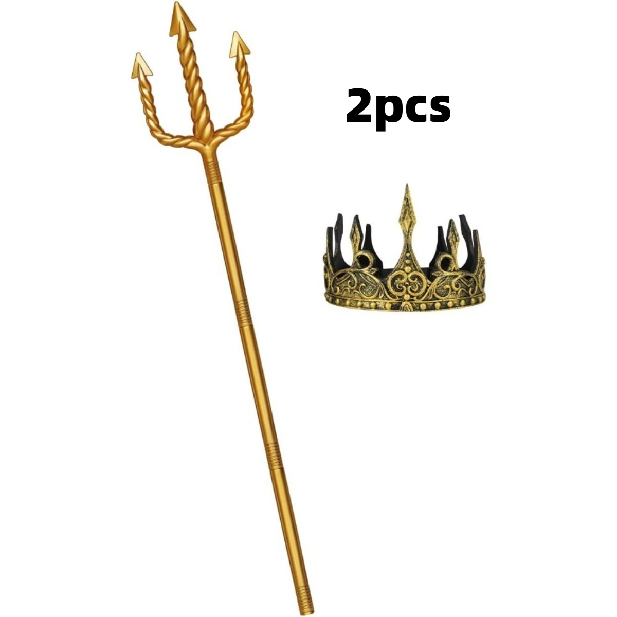 TEMU 2pcs Doré et , Bâton de en Plastique, Couronne en Mousse pour Jeu de Rôle, Ajouts et Accessoires de Costume d'Halloween