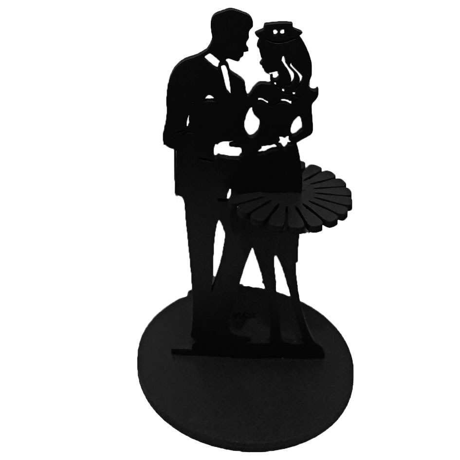 Image of Wooden Napkin Holder Shaped As A A Romantic Date - Carved Napkin Holders For Table Decor - Napkin Holder In Dress - Wood Cocktail Napkin Holder - Fits Napkin Sizes