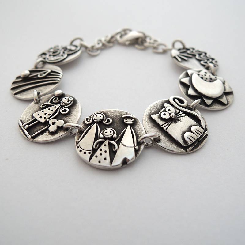 Image of Vintage Copper Material Multi Scene Bracelet, Family , Etc. Of Bohemian Style Bracelet, Commemorative Bracelet, Gift Bracelet