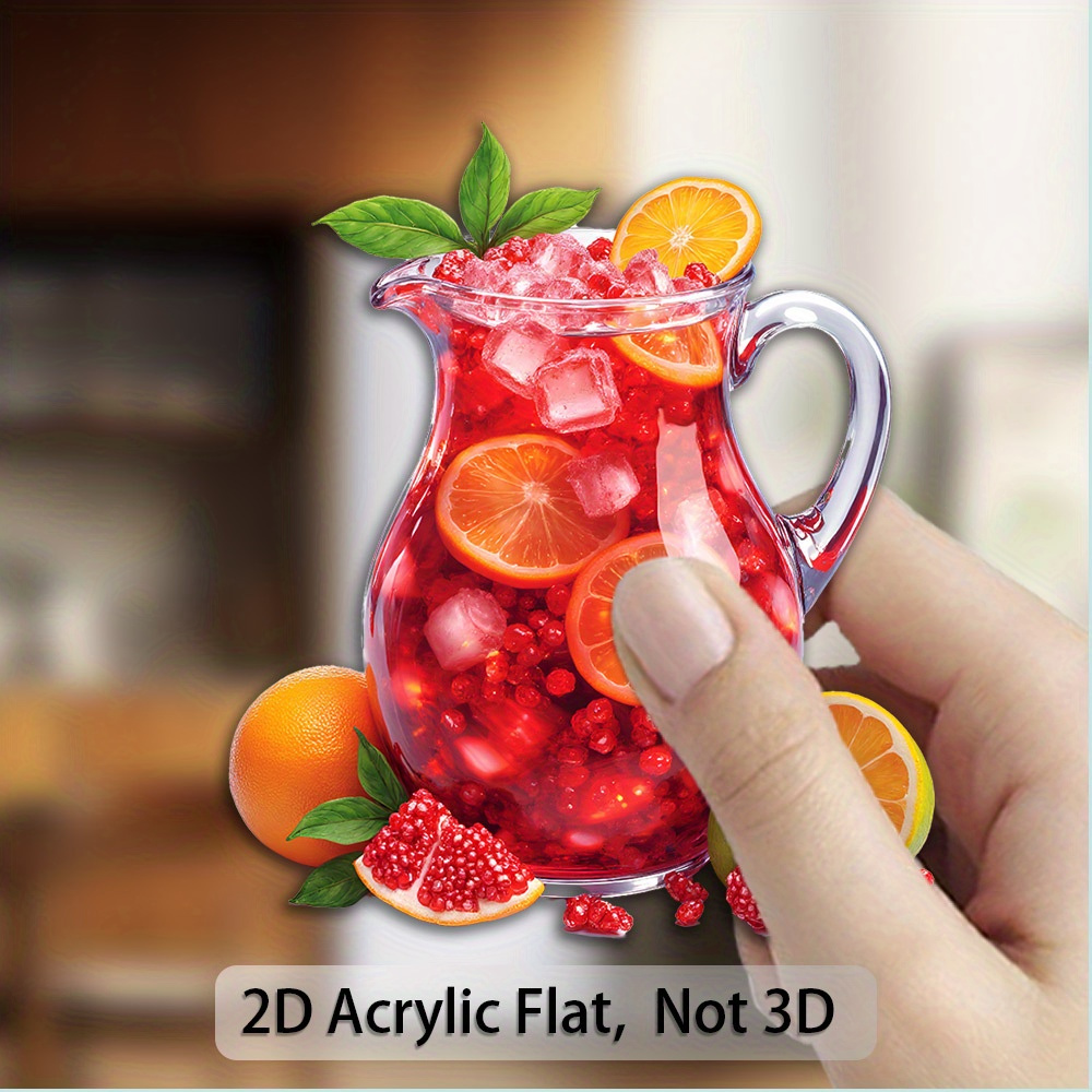 TEMU 1pc 2d Flat-printed Refrigerator Magnetic Decorative Sticker. Suitable For Refrigerators, Freezers, Iron Storage Cabinets And Other . Used As A