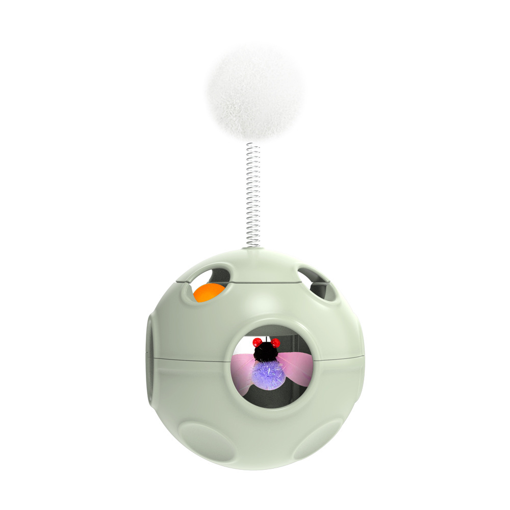 Cat Toy Fluffy Ball With Built-in Flying Insects, Attracting Cat Self-entertainment Boredom Relief Pet Toy, Without Battery