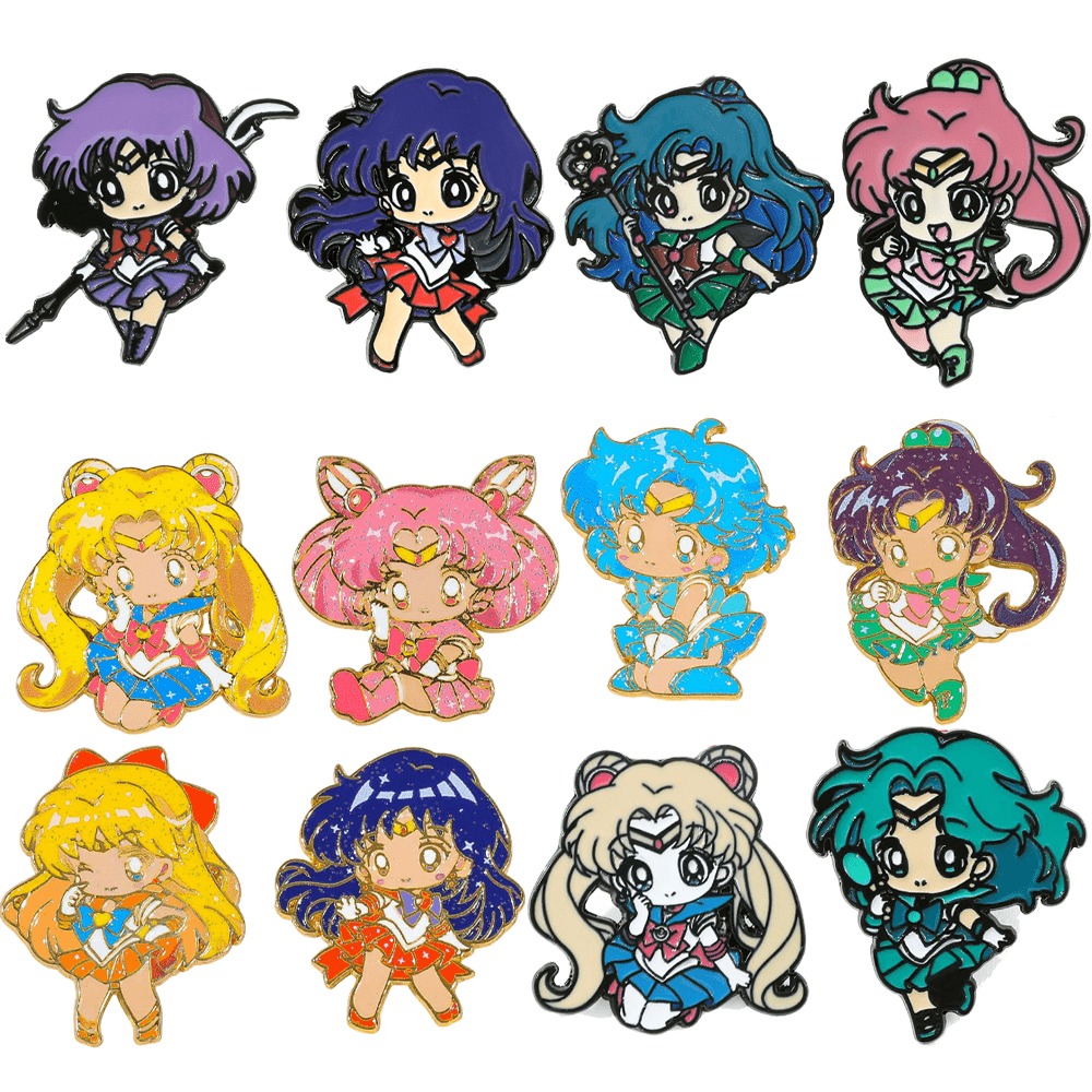 12pcs cute anime brooch set enamel pin eyes - Temu