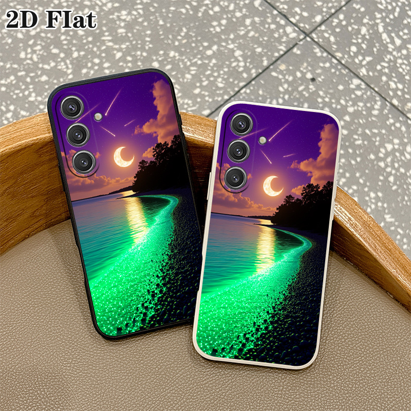 item picture phone case 2d flat crescent meteor fluorescent beach phone case for samsung galaxy a02 a03 a04   a07 a10s a11 a12 a13 a14 a15 a16 a17 a20 a21s a22 a23 a24 a25 a26 a31 a32 a33 a34 a35 a36 a37 a42 a50 a52 a53 a54 a55 a56 a57 a71 a72 a73 2d flat