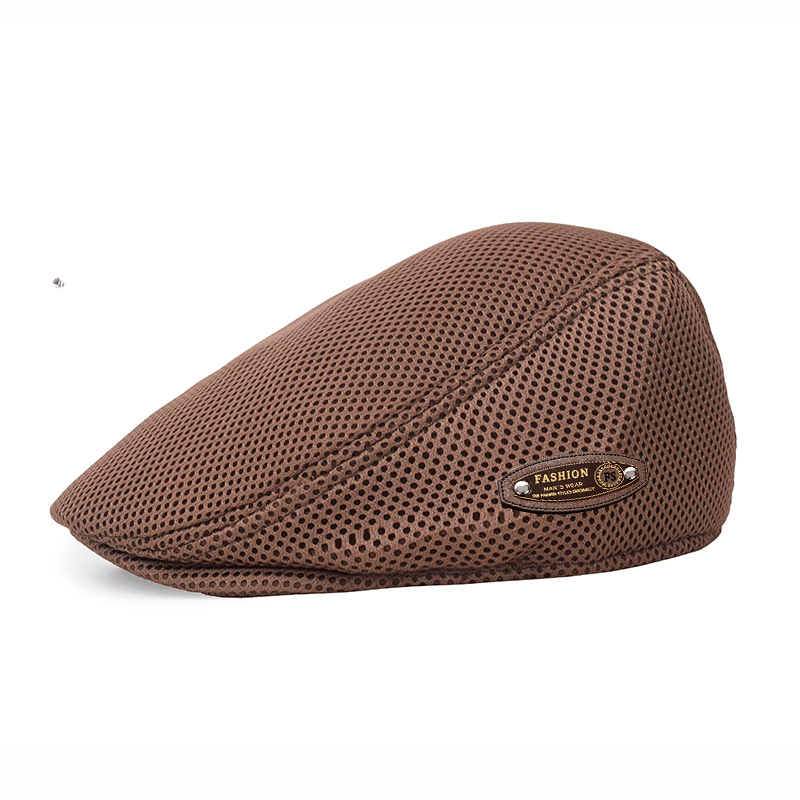 TEMU Men's Fullmesh Breathable Flat , Lightweight Hat, Adjustable Retro Hat Spring Summer Daily Outdoor Wear