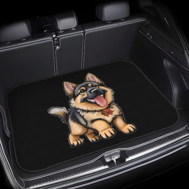 1pc a German Shepherd Puppy Design Trunk Mat for Cars, Featuring Anti-Slip Properties And Easy Maintenance, Making It a Perfect Option for Pet Lovers. It Also Serves As an Interior Decoration for Vehicles And Is a Great Gift Idea for Anyone