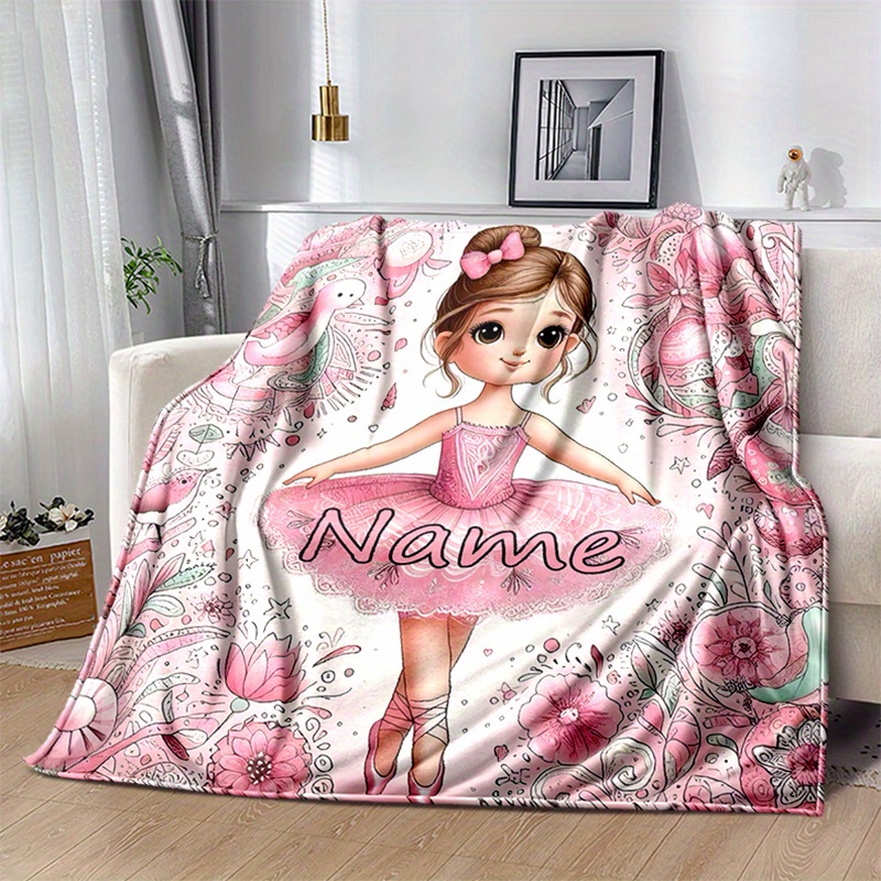 

Cozy Companion, Custom Name Blanket Dancing Little Girl Blanket Soft And Comfortable Multipurpose Throw For Cozy Bedrooms Dorms Travel & Office Season Gift For Birthdays Holidays Christmas Decor