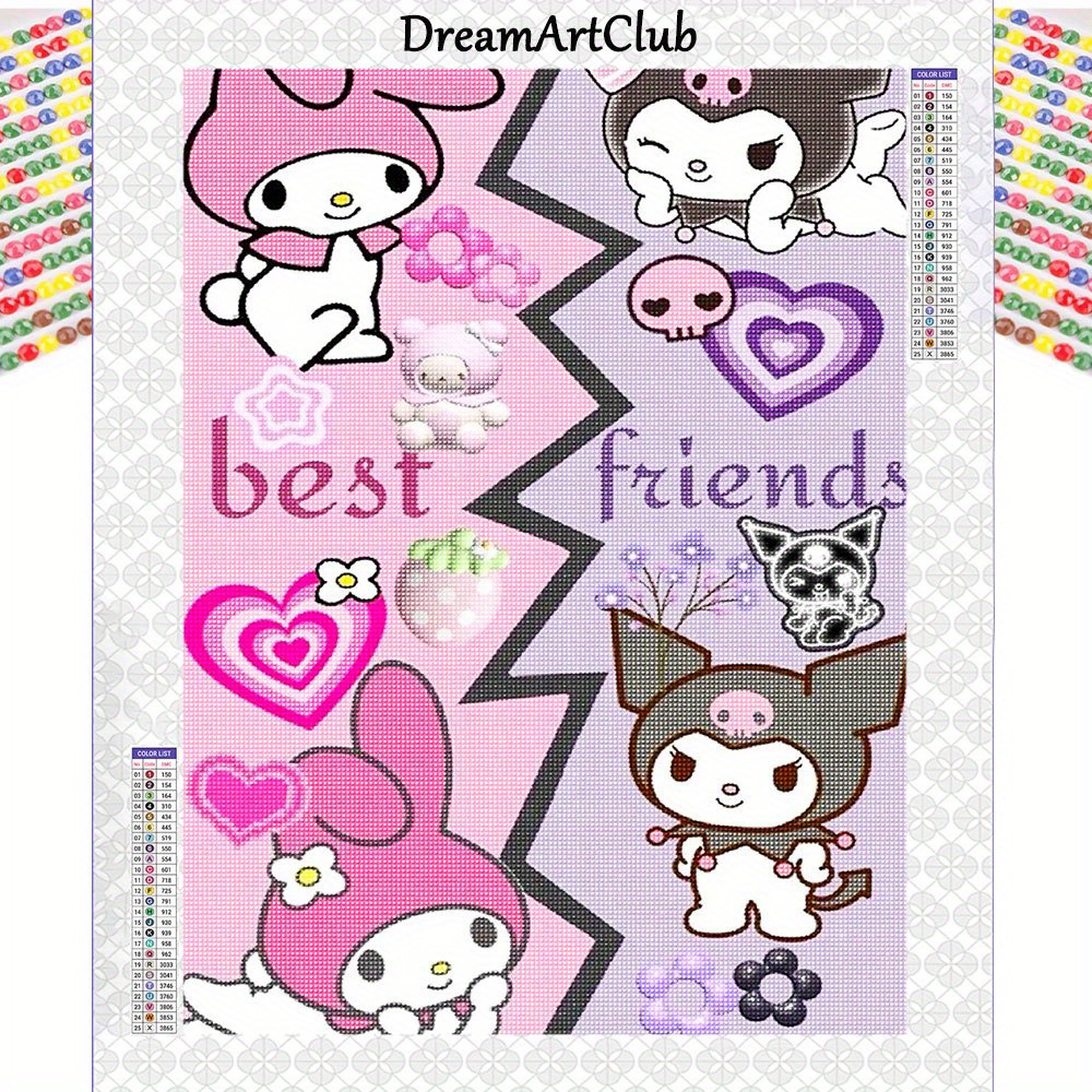 

1pc Sanrio 5d Diy Kit, 11.81*15.75inch Diamond Embroidery, For Kuromi & , Decoration