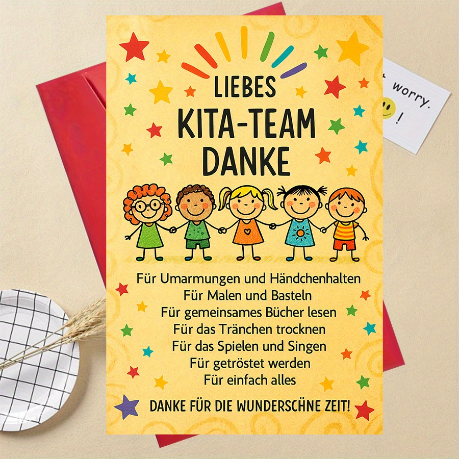 E-shop Lustige Geschenke Dankeskarte für die Tagesmutter-Team, ein Geschenk zur Wertschätzung von Lehrern mit bunten Sternen, um die Dankbarkeit für