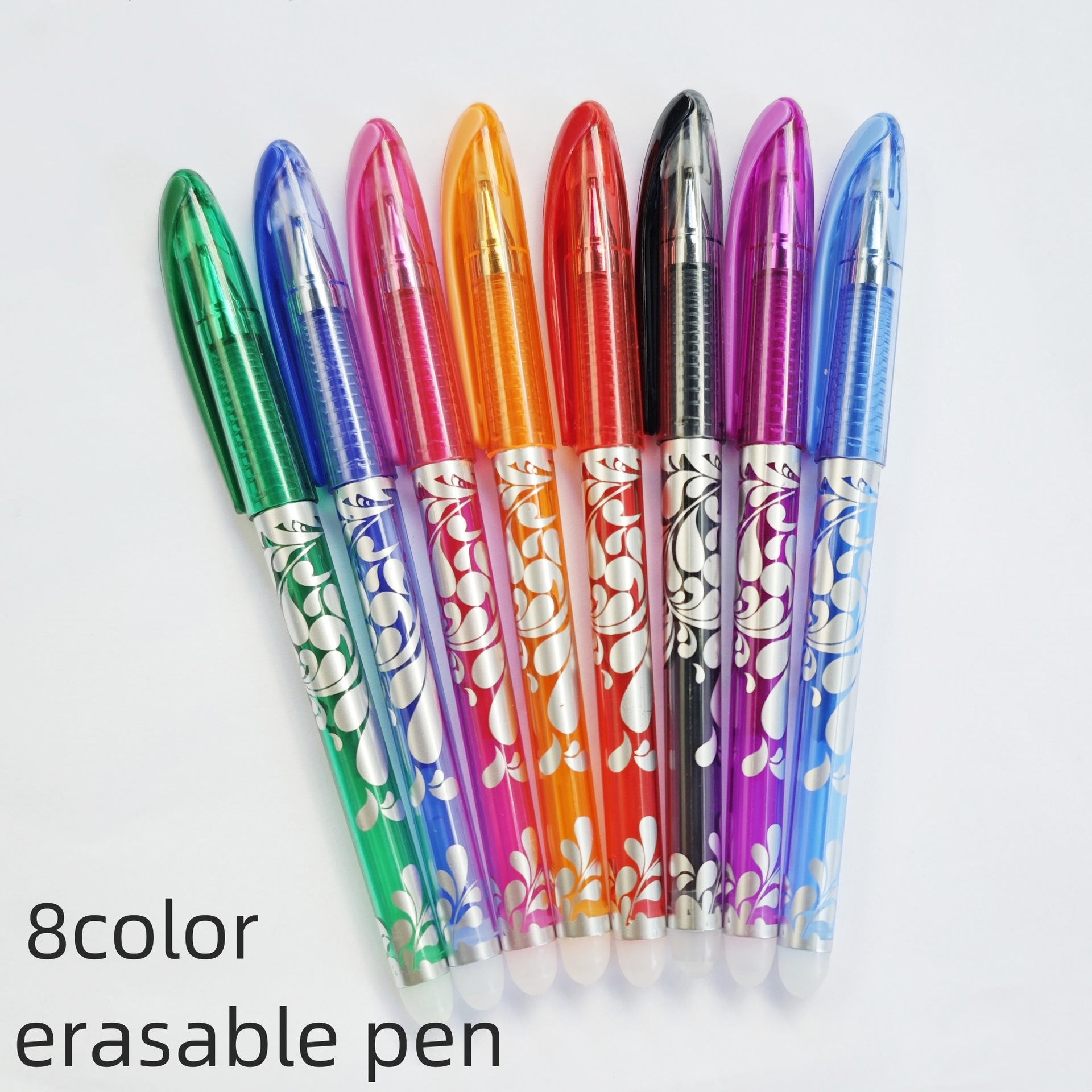 

Lot de 4, 6 ou 8 stylos gel effaçables de 0,5 mm avec 8 couleurs d'encre différentes, y des tiges rechargeables et des poignées lavables, convient à scolaire et de bureau.