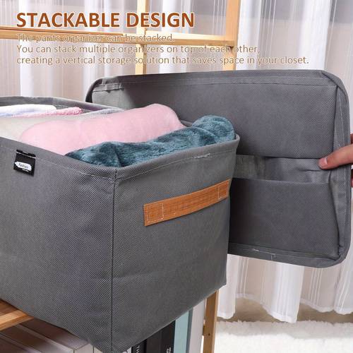 3pcs sweater folded closet organizers clothes storage basket clothes trash can pants storage basket