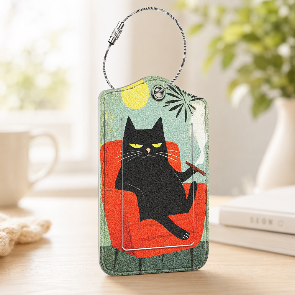 TEMU 1pc Luggage Tag, Material, With Privacy Protector And Stainless Steel Ring, Wear-resistant And Durable, And Dustproof, Suitable For Various