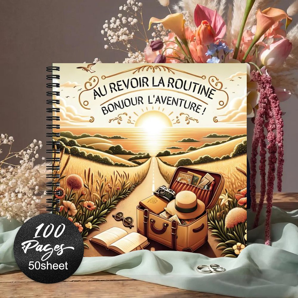 TEMU 1 pièce 'or et journal de souvenirs Bon Voyage en français - Livre de sur le thème du voyage en langue française, convient pour les fêtes de