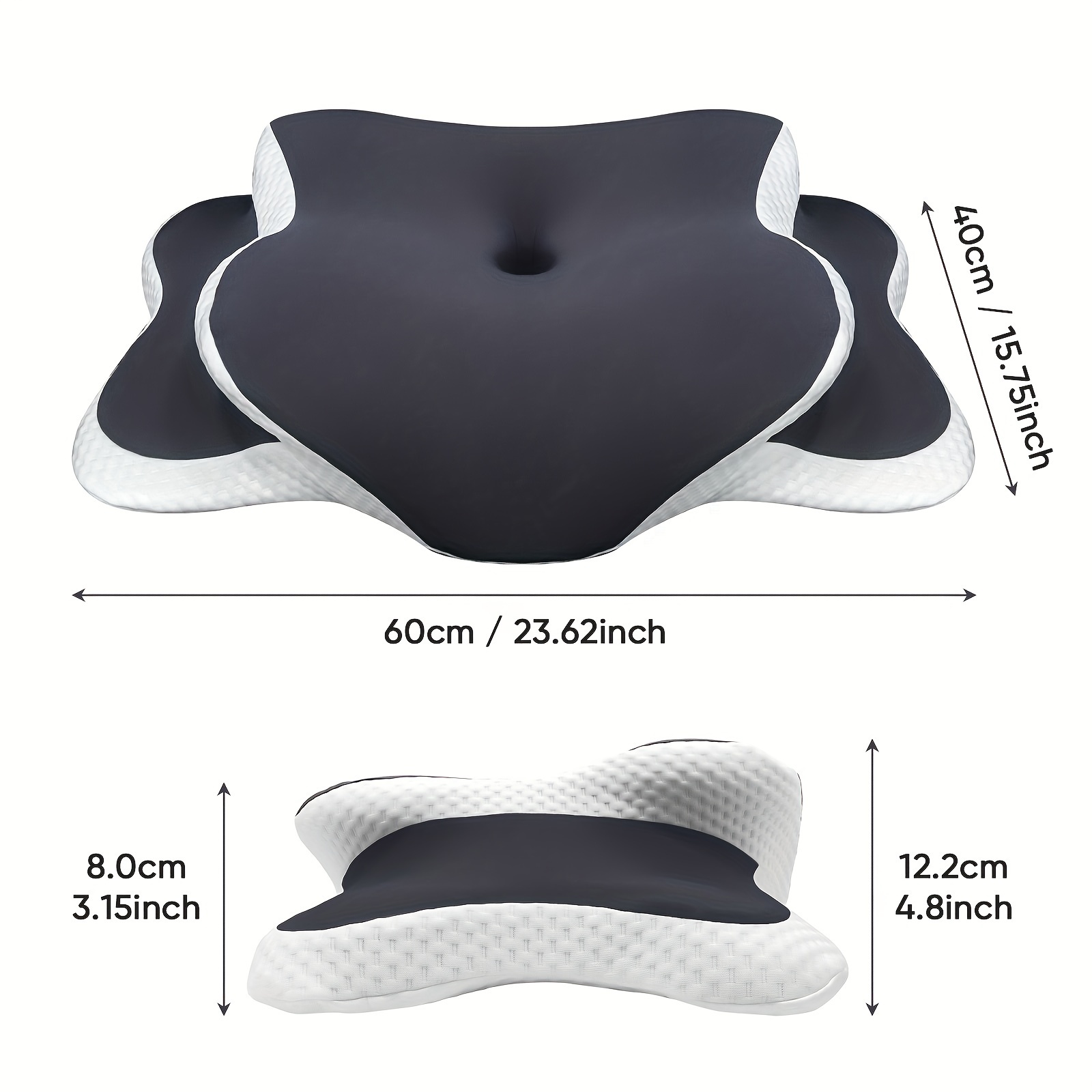 Cervical Neck Pillow for Side Sleepers, Memory Foam Pillow for Neck & Shoulder Relief, Ergonomic Support for Back Sleepers, Contoured Bed Pillow for Sleeping, Stomach Sleeper Option, Side Sleep Support, Ergonomic Sleeping Aid, Soothing Sleep Pillow, Contoured Design, Memory Foam Comfort