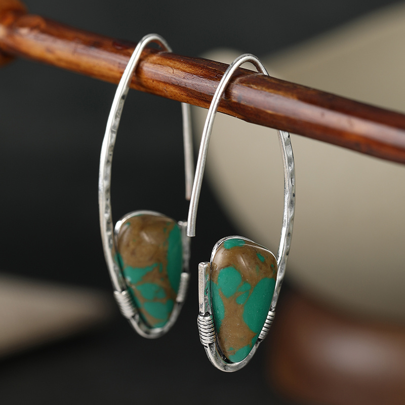 Bohemian Long Droplet-shaped Geometric Pendant Earrings