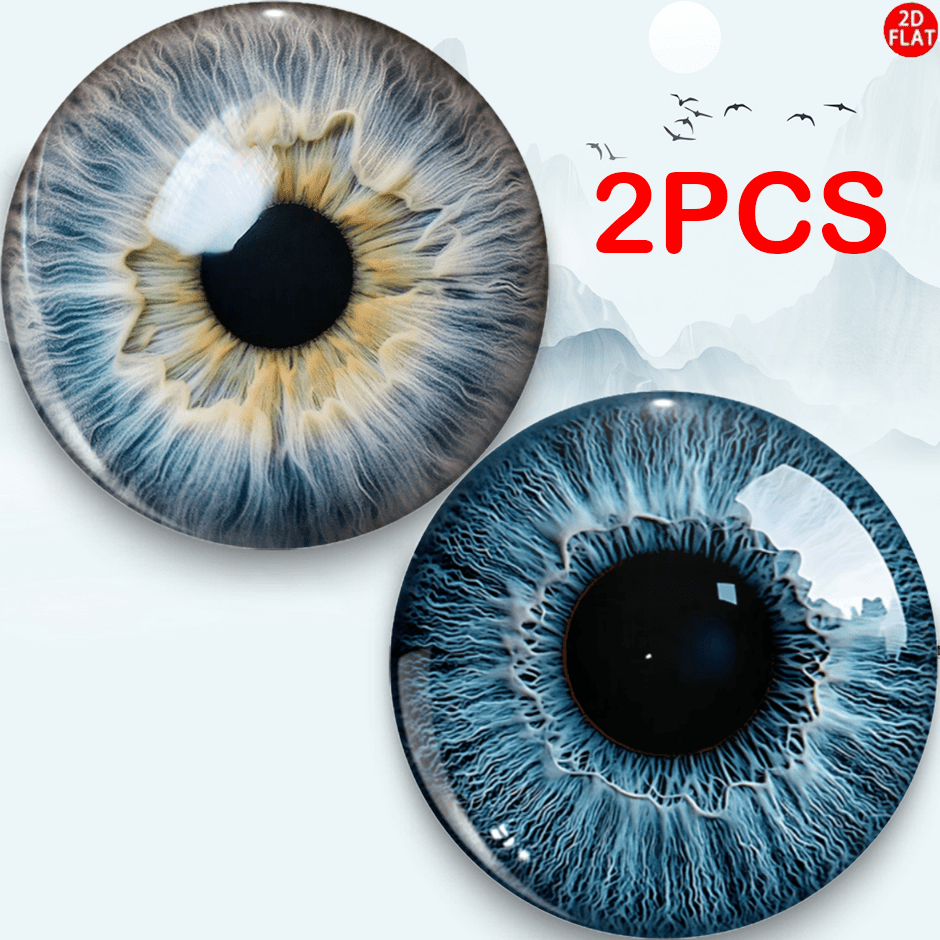 TEMU 2d Flat, 2pcs/set (2d Flat) Badge Suitable For Backpacks, Hats, Anime Badges - Round Eye-shaped Patches With & , For Gifts,, Parties, For Use -
