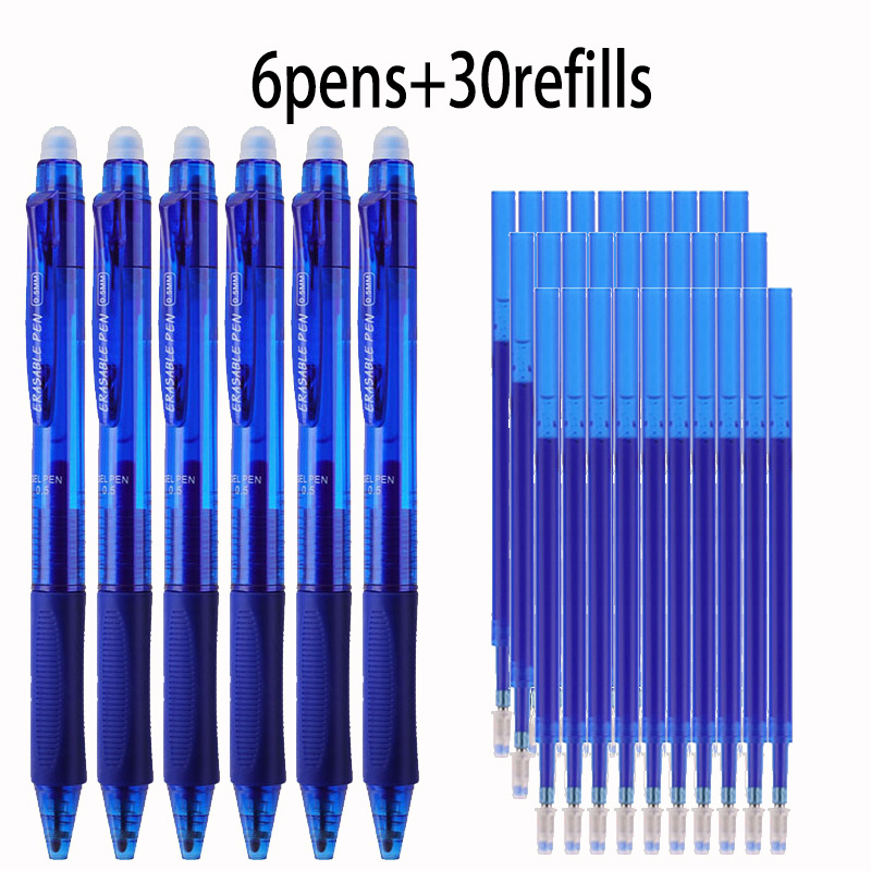 TEMU Set Of 36pcs Including 0.5mm Erasable Gel Pens With Replacement Refills, Featuring A Built-in Eraser On Top For Easy Of , Designed For , Perfect