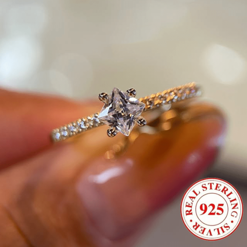 Inel de damă 925 Argint Sterling, ușor și elegant, potrivit pentru zi de zi, petreceri, banchete, logodne, bijuterii de damă, cadou de Ziua Îndrăgostiților