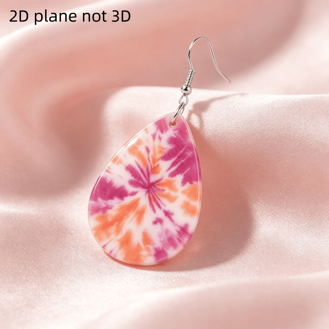 Women's Bohemian Tie-Dye Spiral Teardrop Dangle Earrings
