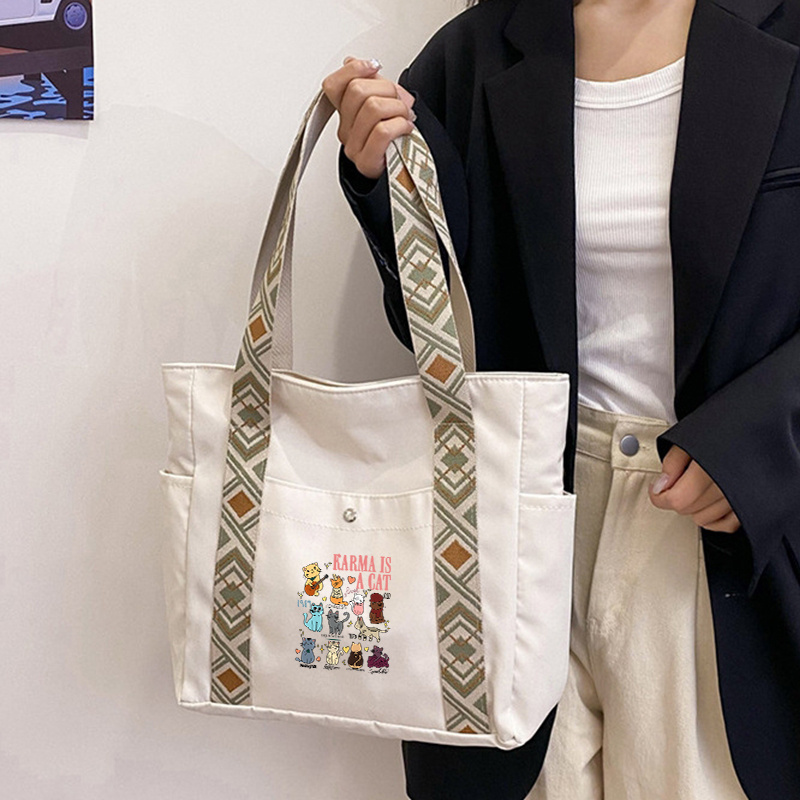Large Christmas Tote Bag For Women - Zippered Travel Beach Work Handbag With Handles, Microfiber Fabric