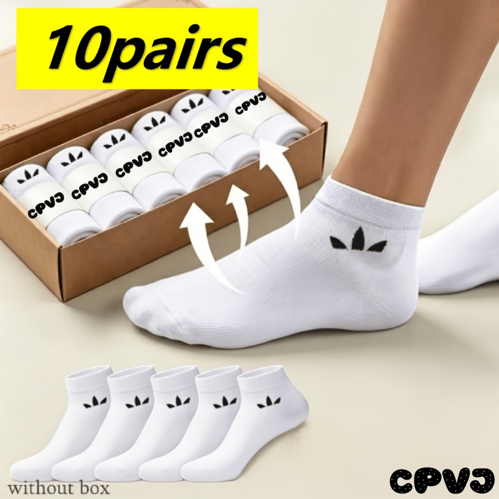 TEMU 10 Pairs Cpvj Men' & Women' Breathable Moisture-wicking Socks - Seamless No-shoe-fitting Suitable For Travel, Sports, Gym,, Camping - / Solid